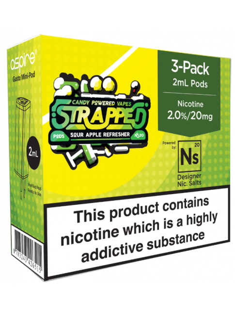 Buy Strapped Sour Apple Refresher - Aspire Gusto Mini NS20 Pod